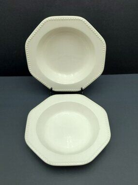 Sears Octagon White Rim Soup Bowls Octagon White 4569 Beaded Soup Bowls